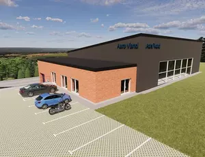 3D model af det nye vandværk i Aars