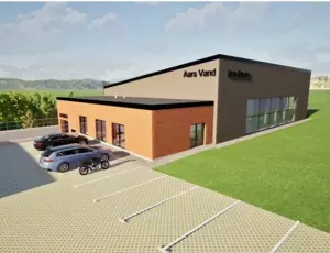 Rendering af facade på Aars Vandværk