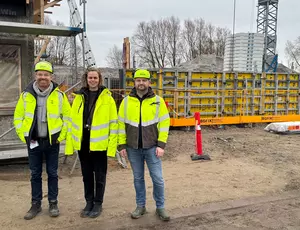 Jacob Lynggaard og Ole Faaborg fra Krüger, og Sofie Hyldal Thorgaard fra Aarhus Vand til resjegilde for Egå Renseanlæg (december 2025)