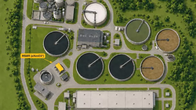 Overblik over renseanlægget i Warburg i Tyskland 